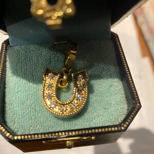 Juicy Couture Vintage Horseshoe Pendant w Turquoise Stars